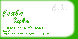 csaba kubo business card